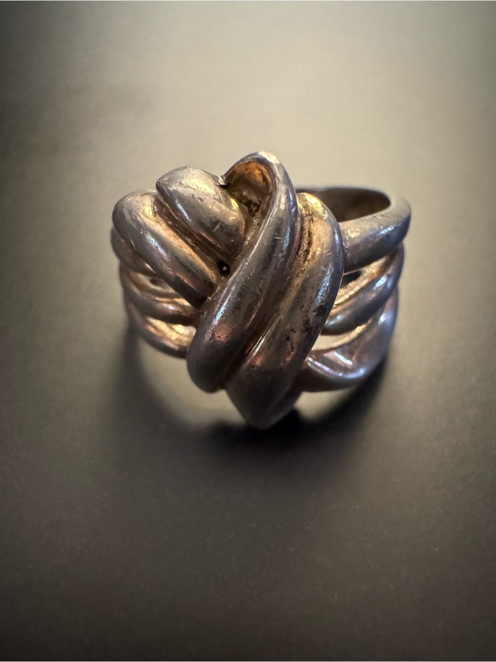 Vintage Sterling Silver Knot Ring - Size 5.75
